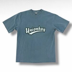 Vintage 90s Union Bay Spellout Dyed Green T-Shirt Size XL Made in USA